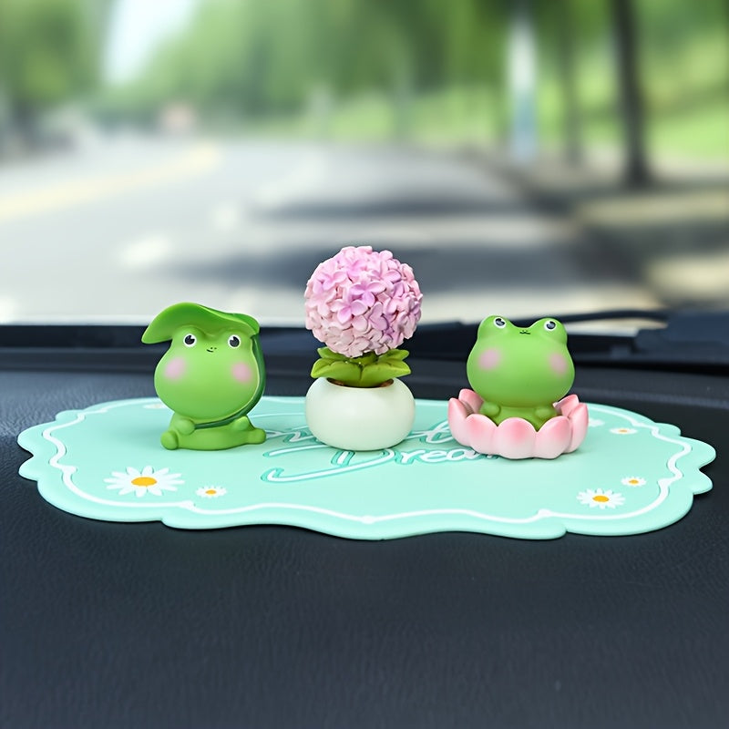 2025 New Mood Top Notch Car Ornament Cute Cartoon Frog Home Desktop Decoration Crafts Gifts