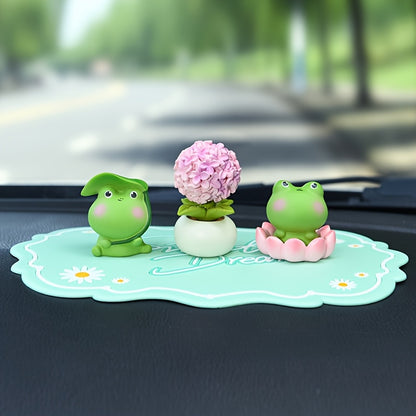 2025 New Mood Top Notch Car Ornament Cute Cartoon Frog Home Desktop Decoration Crafts Gifts