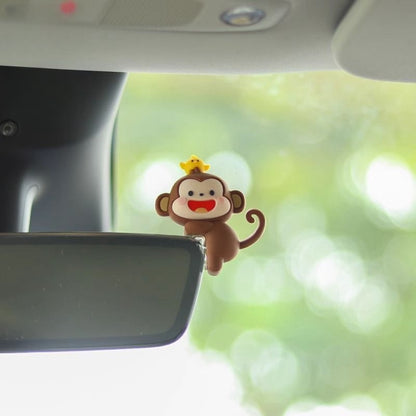 Adorable Cartoon Monkey Car Hanging Ornament - Resin Decor for Rearview Mirrors, Computer Screens & Center Console - Perfect Gift for Friends and Family, Cute Car Decorations