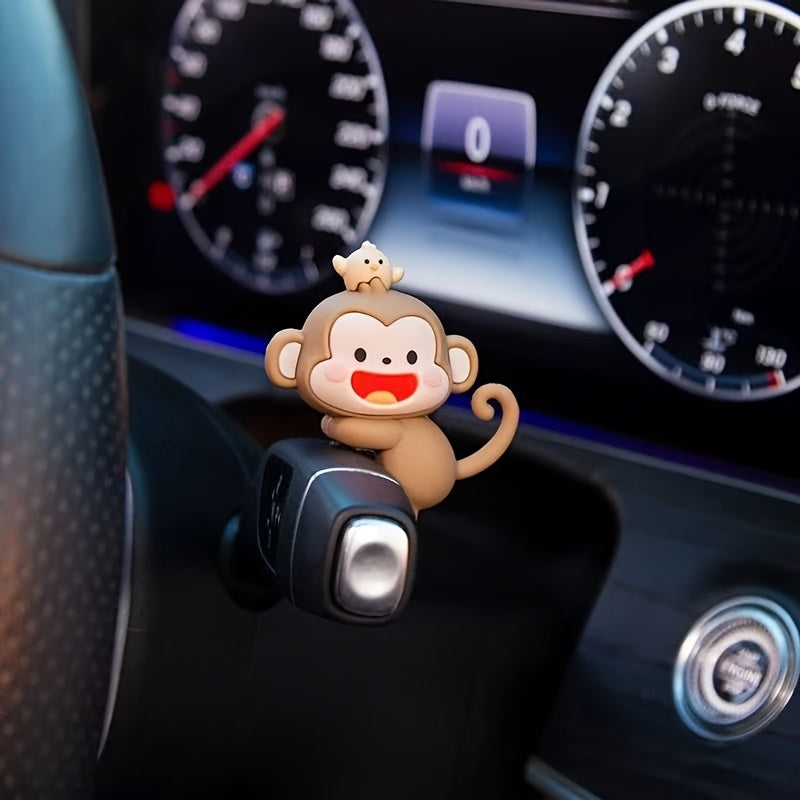 Adorable Cartoon Monkey Car Hanging Ornament - Resin Decor for Rearview Mirrors, Computer Screens & Center Console - Perfect Gift for Friends and Family, Cute Car Decorations