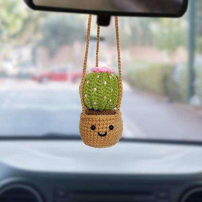 Cute Plant Shaped Car Mirror Hook, Handmade Fabric, for Car Rear View Mirror, Women, Men