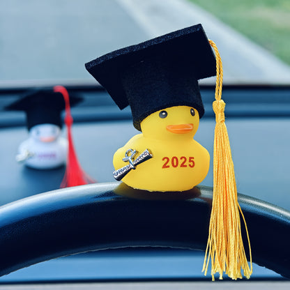 Car Ornament, Car Dashboard Decor, DIY FUN, 12 Sets Of 2025 Graduation Duck Gift (Random Color Of Tassel), Graduation Hat, Graduation Certification Pendant, Best Graduation Party Gift, Party Favor, Car Decors