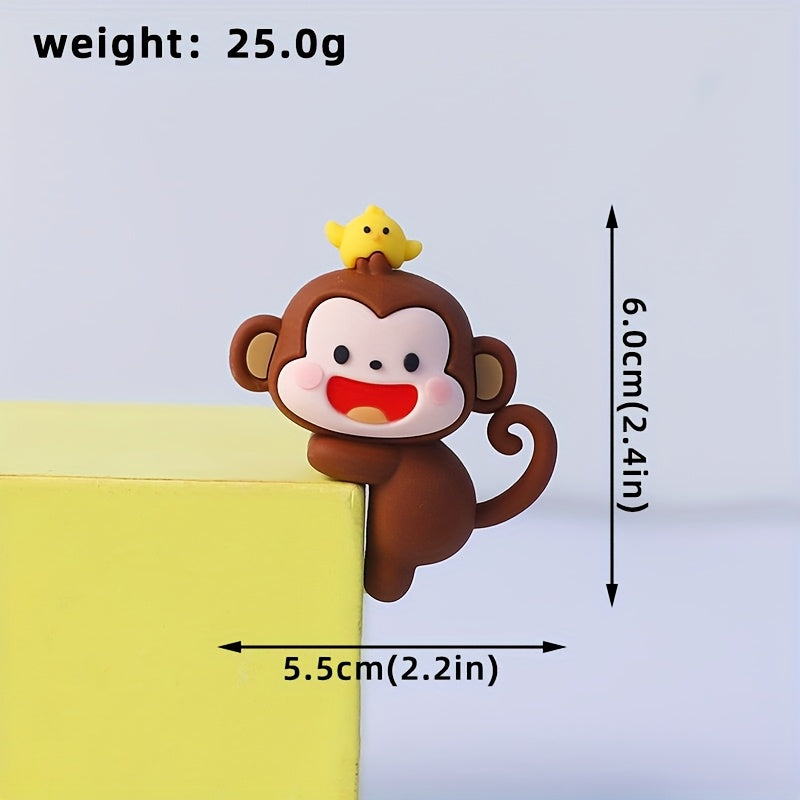 Adorable Cartoon Monkey Car Hanging Ornament - Resin Decor for Rearview Mirrors, Computer Screens & Center Console - Perfect Gift for Friends and Family, Cute Car Decorations