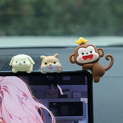 Adorable Cartoon Monkey Car Hanging Ornament - Resin Decor for Rearview Mirrors, Computer Screens & Center Console - Perfect Gift for Friends and Family, Cute Car Decorations