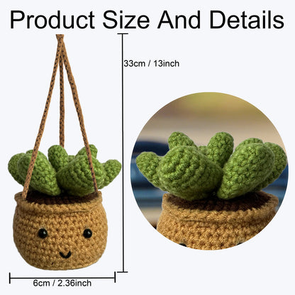 Cute Plant Shaped Car Mirror Hook, Handmade Fabric, for Car Rear View Mirror, Women, Men